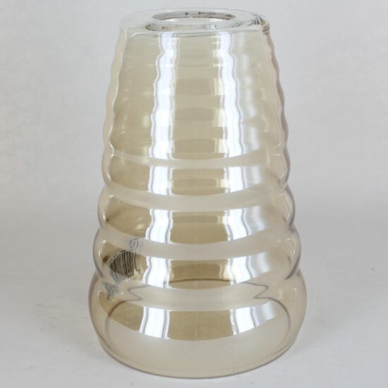 7IN HEIGHT HANDBLOWN CHAMPAGNE GLASS RIPPLED CONE SHADE WITH 1-5/8IN HOLE